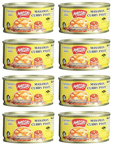 Maesri Thai Masaman Curry Paste - 4 Oz -Pack of 8-