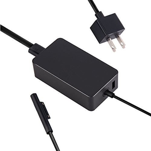 IQMACT 15V 4A 65W Power Supply Charger for Microsoft Surface Pro 3 Pro 4 Pro 5, Surface Book, Surface Laptop, Windows Tablet AC Adapter Replacement with USB Charging Port Model 1706