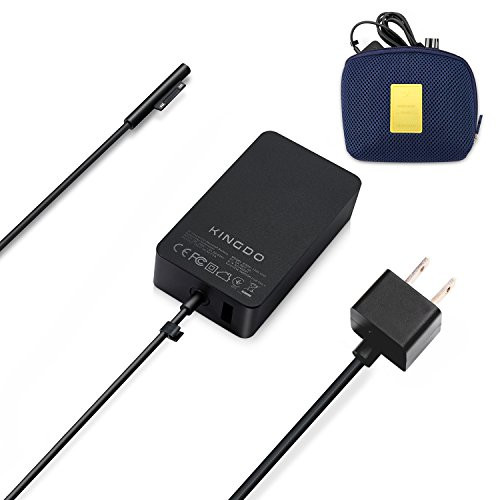 KINGDO Surface Power Supply Adapter 65W 15V 4A for Microsoft Surface Book Surface Pro 3 Pro 4 Surface Laptop & Surface Pro (2017) with 6Ft Power Cord Including a storage pouch bag Model 1706