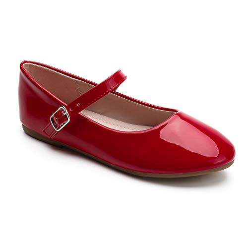 Trary Red Girls Dress Flats Slip on Shoes Size 12