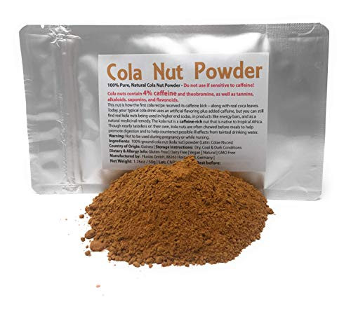 100 percent Pure Natural Kola Nut Powder - Organic Kola Nut Powder - Super high caffeine amount of 4 percent - This nut -Colae Nuces- is how the first kola recipe received its caffeine kick