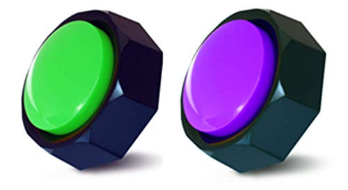 BOSKEY recordable Button Dog Training Buzzer Record and Play Your own Message 30 Second Record Button Set of 2 Colored Buttons -Including Battery- -Green PlusPurple-
