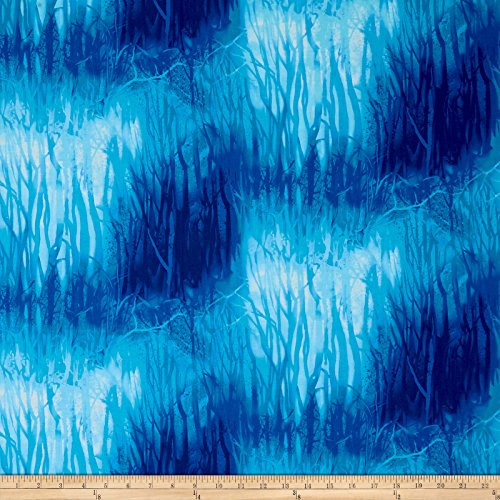 Timeless Treasures Deep Forest Trees Quilt Fabric By The Yard Aqua