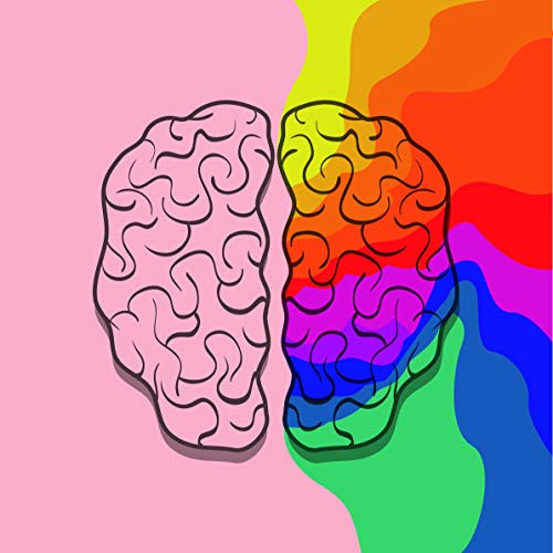 Brain Left Right Side Creative Logical Plain Rainbow Thinking Cartoon Vinyl Sticker -12 inch Wide Colorful-