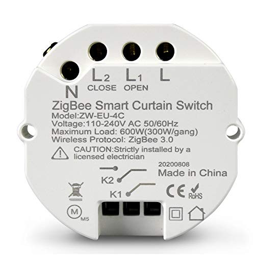 YoumiAi Zigbee Smart Curtain Switch DIY Breaker Module Smart Life/Tuya APP Remote Control Compatible with Alexa Echo Google Home