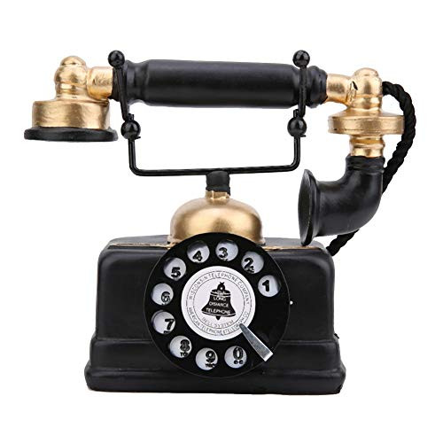 Yongfer Desk Decor Vintage Retro Antique Phone Wired Corded Landline Telephone Home Desk Decor Ornament