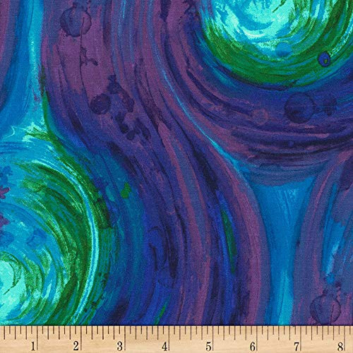 Timeless Treasures Fly By Night Painted Swirl Brite Quilt Fabric by the Yard Brite