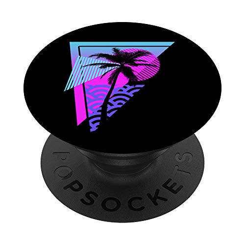 Vaporwave Aesthetic Palm Tree Triangle Otaku PopSockets Grip and Stand for Phones and Tablets