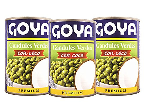 Goya Green Pigeon Peas with Coconut 15.5 oz -3 pack- Gandules Verdes Con Coco