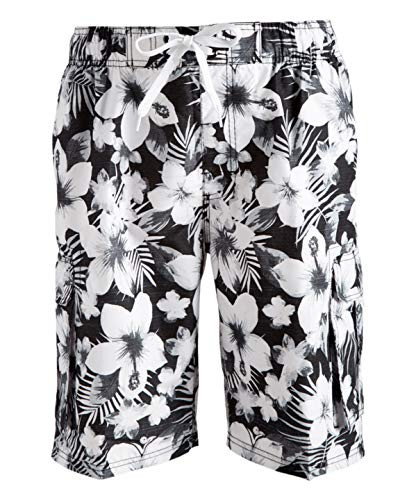 Kanu Surf Mens Miles Swim Trunks -Regular  and  Extended Sizes- Dominica Black Large