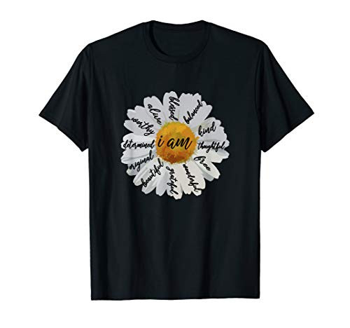 Motivational T Shirts Women-Positive Affirmation I AM Daisy T-Shirt