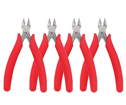 5 Inch Wire Cutters Precision Flush Cutter Small Cutting Pliers for Plastic Model jewelry Making 4 Pack