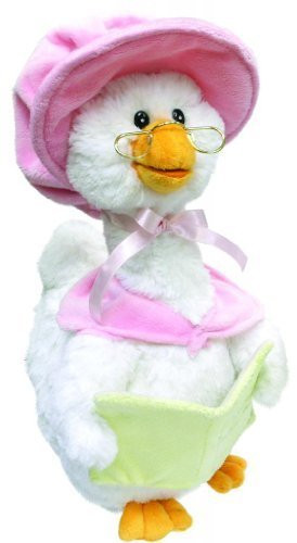 Cuddle Barn Mother Goose Animated Talking Musical Plush Toy, 14" Super Soft Cuddly Stuffed Animal Moves and Talks, Captivates Listeners by Reading 7 Classic Nursery Rhymes - Pink