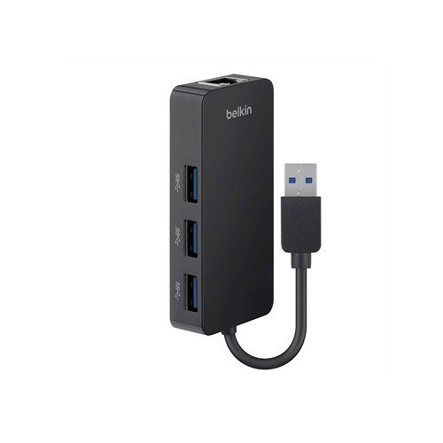 Belkin USB-IF Certified USB 3.0 3-Port Hub with Gigabit Ethernet Adapter