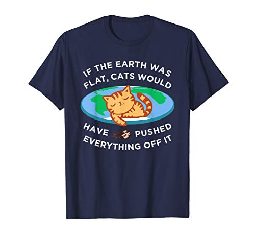 Cat Flat Earth T-Shirt Funny Kitten Flat Earth Theory Tee