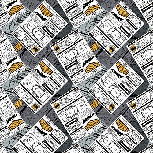 DC Comics Fabric 80th Anniversary Batman Batmobile in Gray Premium Quality Cotton Fabric by The Yard