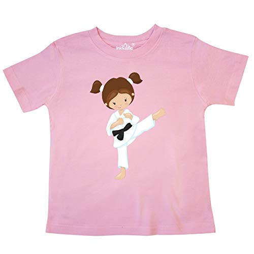 inktastic Cute Girl Brown Hair Karate Pose Toddler T-Shirt 4T Pink 39dc8