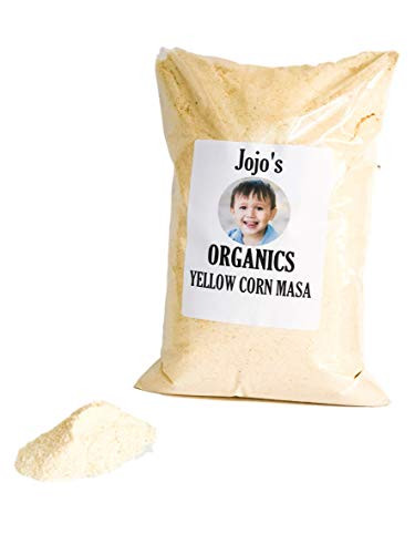 Jo Jos Organics Masa Harina - Yellow Corn Masa Flour - 4 lbs -Pounds- - Organic Great for Tortillas Tamales Gorditas - Non-GMO Bulk Dry - Product of USA