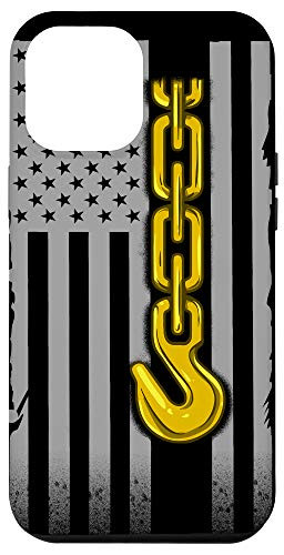 iPhone 12 Pro Max USA Tow Truck Driver Yellow Line US Flag Case