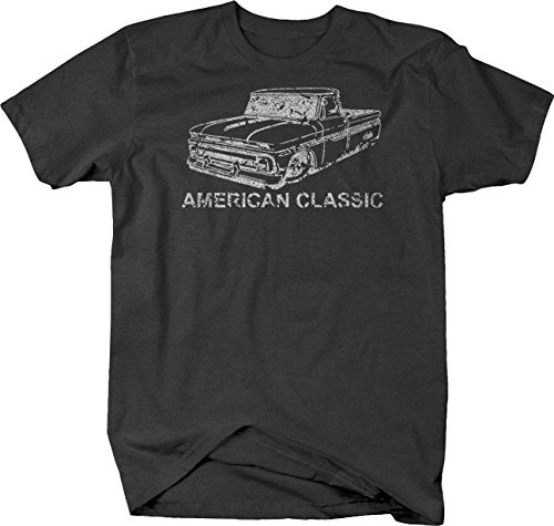 Vintage Racing C10 Hotrod Fleetside 60-66 Pickup Truck T Shirt for Men Large Graphite
