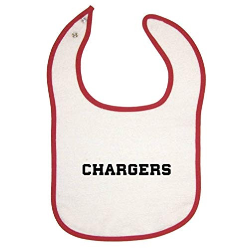 Mashed Clothing Chargers -Black Print- Red Piping Bib