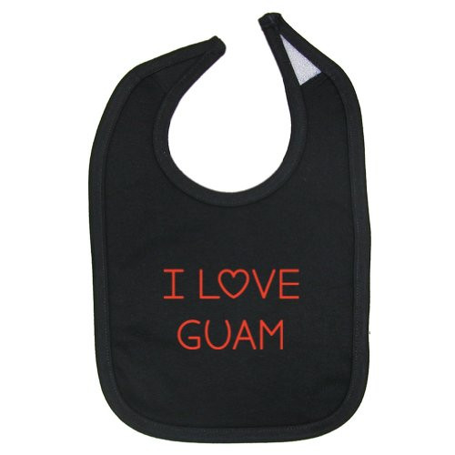 Mashed Clothing I Love Guam Cotton Baby Bib -Black-