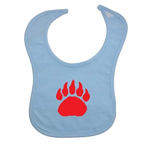 Mashed Clothing Bear Paw -Red- Cotton Baby Bib -Light Blue-