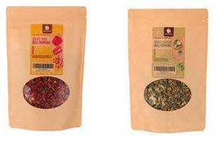 Gourmanity 4oz Dehydrated Green Bell Peppers and 4oz Dehydrated Red Bell Peppers
