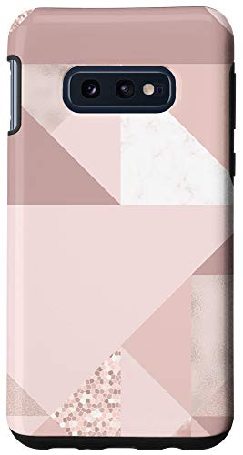 Galaxy S10e Rose Color Geometric Triangles Abstract Design Case