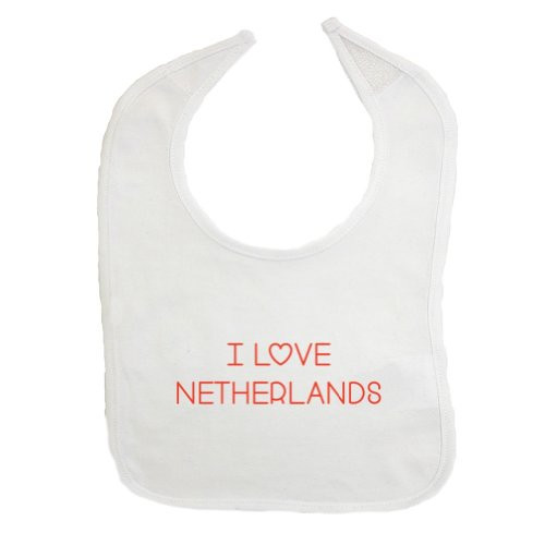 Mashed Clothing I Love Netherlands Cotton Baby Bib -White-