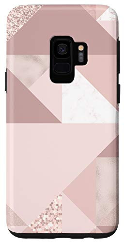 Galaxy S9 Rose Color Geometric Triangles Abstract Design Case