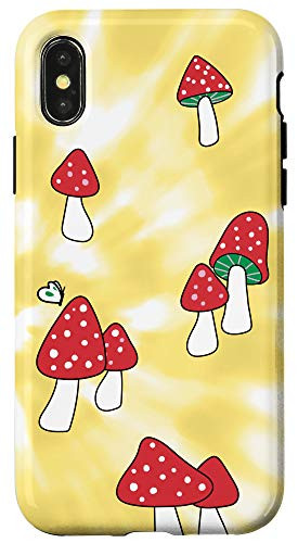 iPhone X/XS Mushroom and Butterfly  and  Yellow Tie Dye Pattern Case