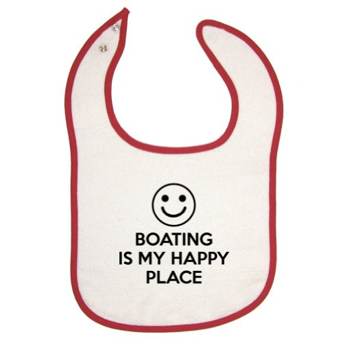 Mashed Clothing Boating Is My Happy Place Red Piping Bib