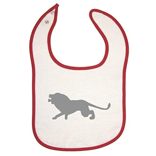 Mashed Clothing Lion -Silver- Red Piping Bib