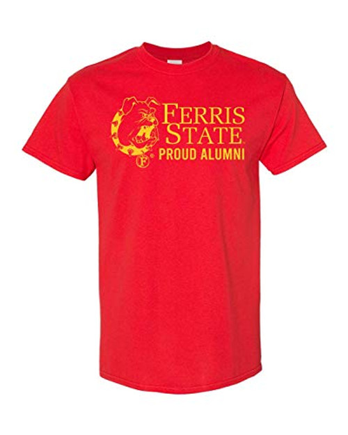 CreateMyTee - Ferris State University Proud Alumni T-Shirt - FSU Bulldogs Logo Apparel Mens/Womens T-Shirt -Red Large-
