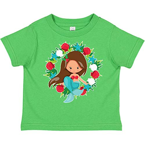 inktastic Christmas Mermaid with Brown Hair Toddler T-Shirt 2T Apple Green 39176 inktastic Christmas Mermaid with Brown Hair Toddler T-Shirt 2T Apple Green 39176