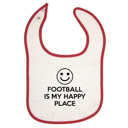 Mashed Clothing Football Is My Happy Place Red Piping Bib
