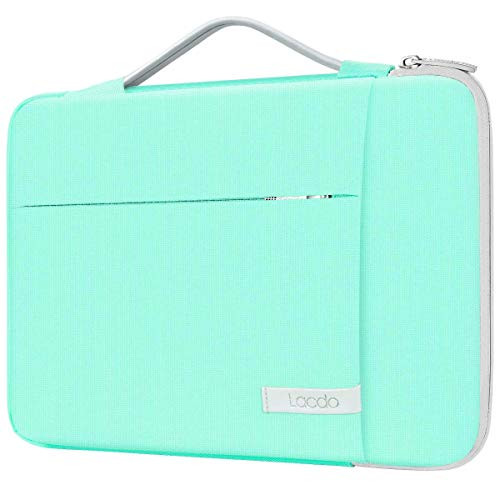 Lacdo 360 Protective Laptop Sleeve Case Computer Bag for 15.6 Inch Acer Aspire Predator Inspiron ASUS ZenBook 15 VivoBook HP Pavilion IdeaPad 330 ThinkPad E590 Chromebook Water Repellent Green