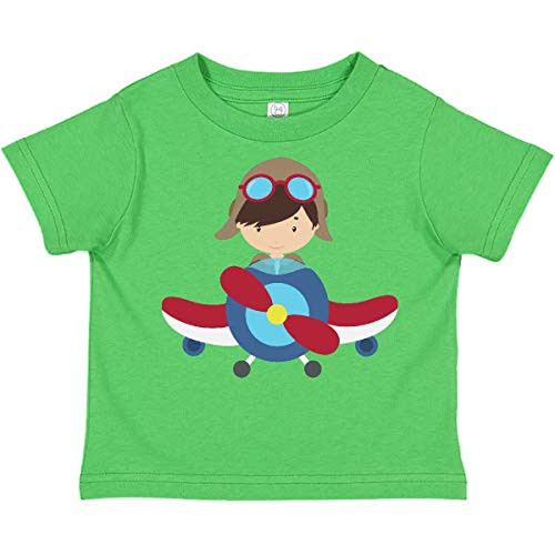 inktastic Pilot Boy Boy with Brown Hair Toddler T-Shirt 2T Apple Green 39e30