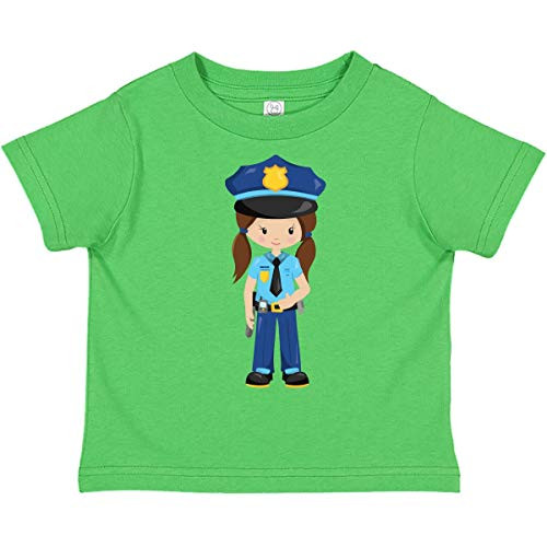 inktastic Cute Girl Police Girl Brown Toddler T-Shirt 2T Apple Green 39df2