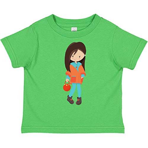 inktastic Fashion Girl Brown Hair Orange Toddler T-Shirt 2T Apple Green 39e06