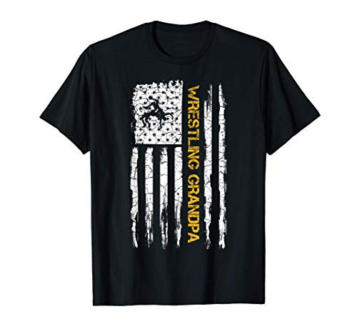 Vintage American Flag Wrestling Grandpa Silhouette Wrestler T-Shirt Vintage American Flag Wrestling Grandpa Silhouette Wrestler T-Shirt