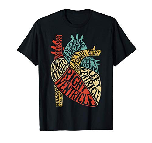 Heart Typography Anatomy Science Biology Biologist Men Women T-Shirt