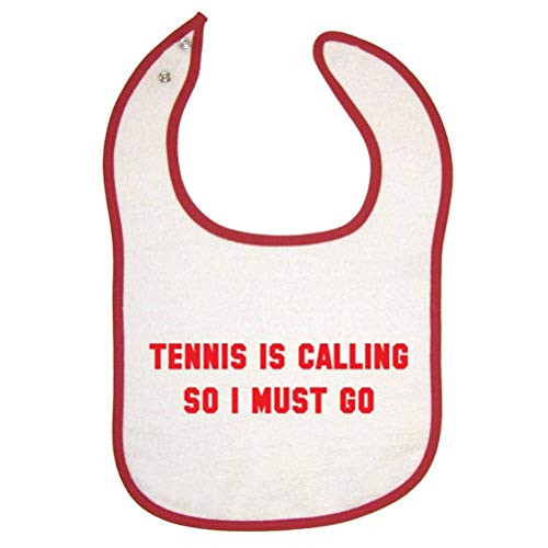 Mashed Clothing Tennis Is Calling So I Must Go Red Piping Bib