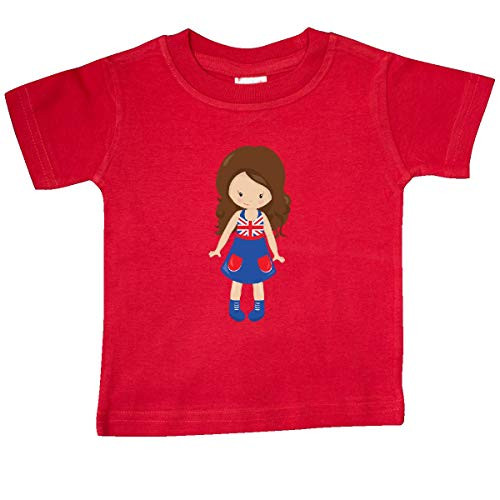 inktastic London Girl Fashion Girl Brown Hair Baby T-Shirt 6 Months Red 3c0e0