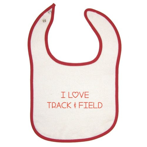 Mashed Clothing I Love Track  and  Field Red Piping Bib