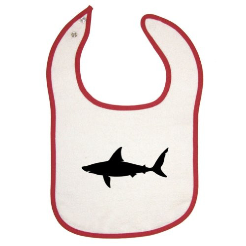 Mashed Clothing Shark -Black- Red Piping Bib