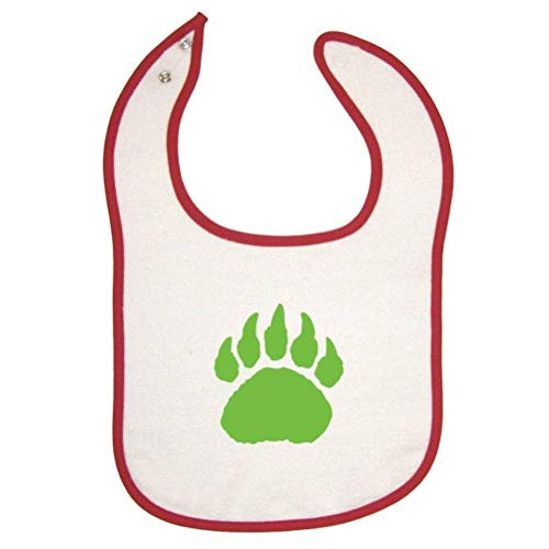 Mashed Clothing Bear Paw -Lime- Red Piping Bib