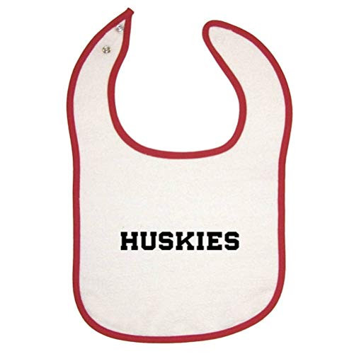 Mashed Clothing Huskies -Black Print- Red Piping Bib
