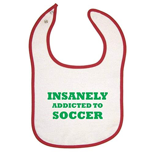 Mashed Clothing Insanely Addicted To Soccer Red Piping Bib